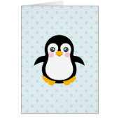 Cute Penguin Design Blue Polka Dot Background (Front)
