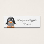 Cute Penguin Diaper Raffle Ticket - Skinny Card (Front)