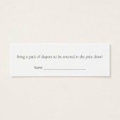 Cute Penguin Diaper Raffle Ticket - Skinny Card (Back)