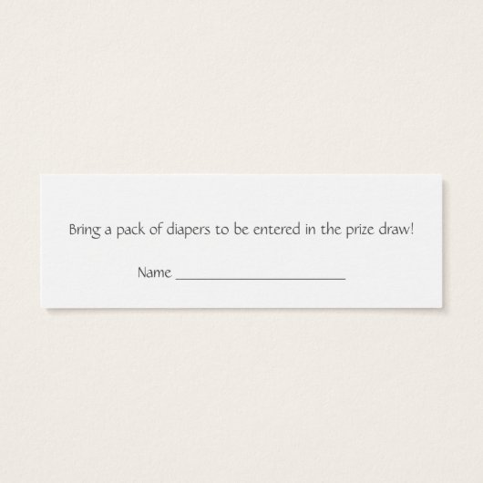 Cute Penguin Diaper Raffle Ticket - Skinny Card (Back)