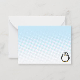 Cute Penguin Drawing Blank Custom Note Card