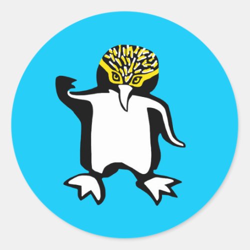  Cute PENGUIN _ Endangered animal _Nature _ Blue Classic Round Sticker