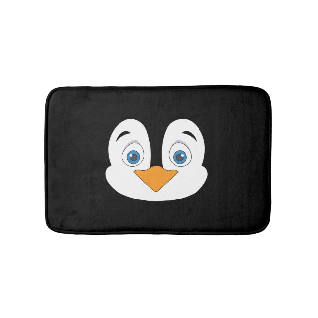Cute Penguin Face Bath Mat (Front)