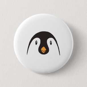 Cute Penguin Face Button