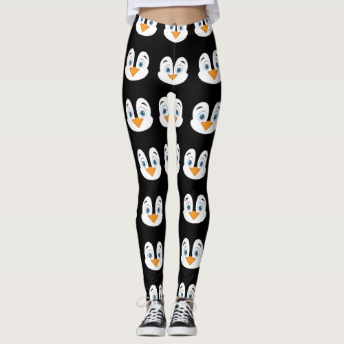 Cute Penguin Face Leggings