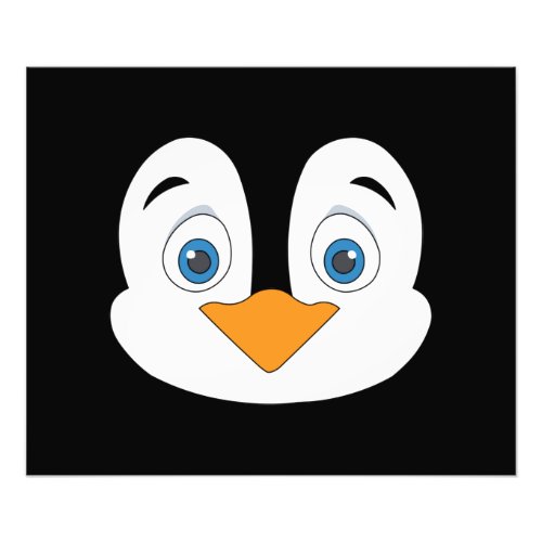 Cute Penguin Face Photo Print