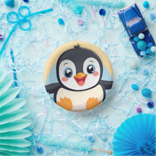 Cute Penguin Face safari zoo jungle Birthday Party Paper Bowls