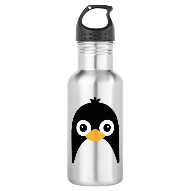 Cute Penguin Face Stainless Steel Water Bottle (Front)