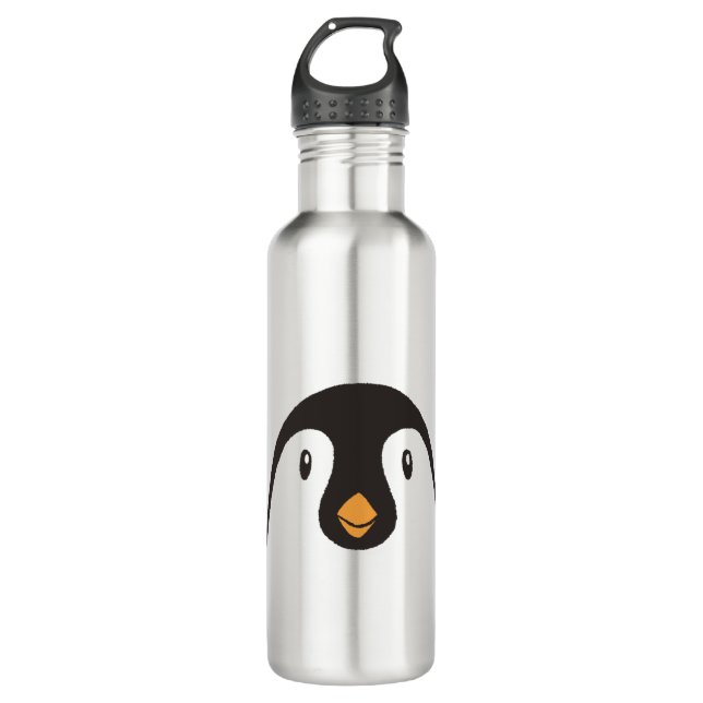 Cute Penguin Face Stainless Steel Water Bottle (Front)