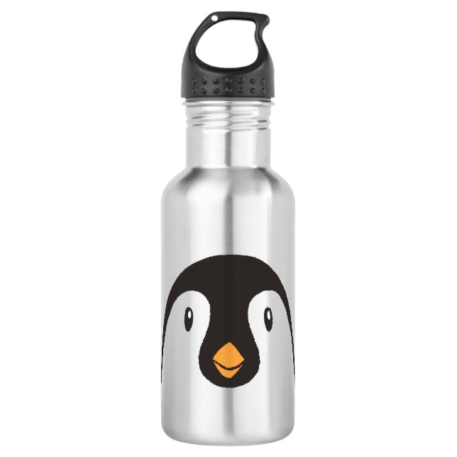 Cute Penguin Face Stainless Steel Water Bottle (Front)