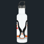 Cute Penguin Family Bottle<br><div class="desc">Cute cartoon penguin family with Mummy, Daddy and kid</div>