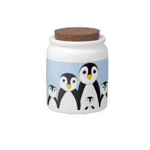 Cute Penguin Family Candy Jar