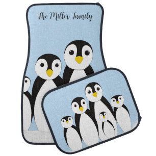 Cute Penguin Family Car Floor Mat