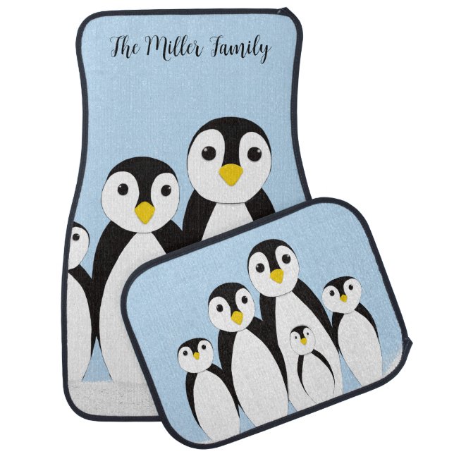 Cute Penguin Family Car Floor Mat (Set)