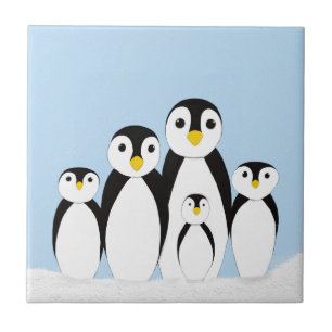 Cute Penguin Family Ceramic Tile