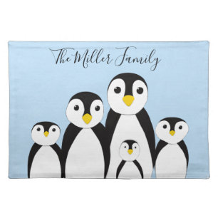 Cute Penguin Family Cloth Placemat