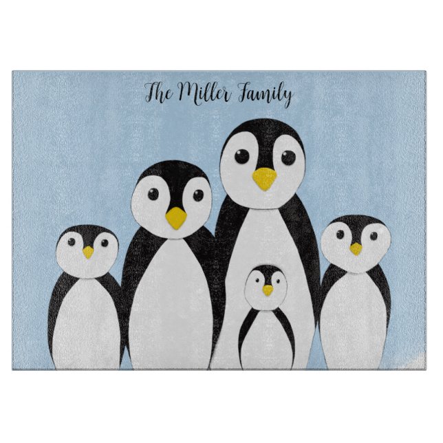 Cute Penguin Family Cutting Board (Front)