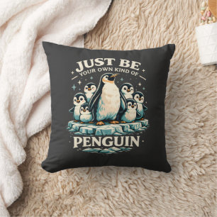 Cute Penguin Family Inspirationa Throw Pillow