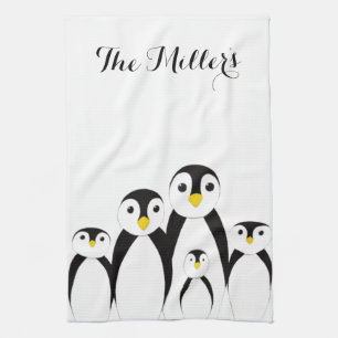 Cute Penguin Family Kitchen Towel