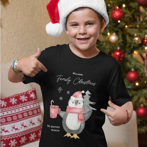 Cute Penguin Family Matching Christmas Brother T_Shirt