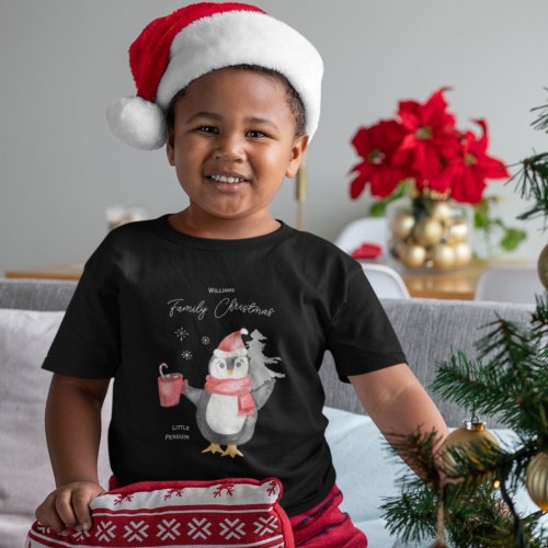 Cute Penguin Family Matching Christmas Kid Toddler T_shirt