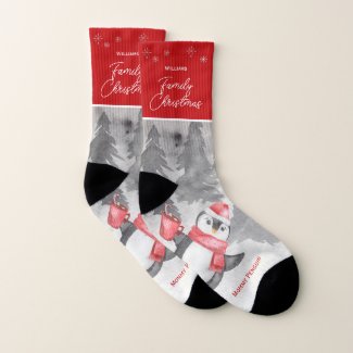 Cute Penguin Family Matching Christmas Mom