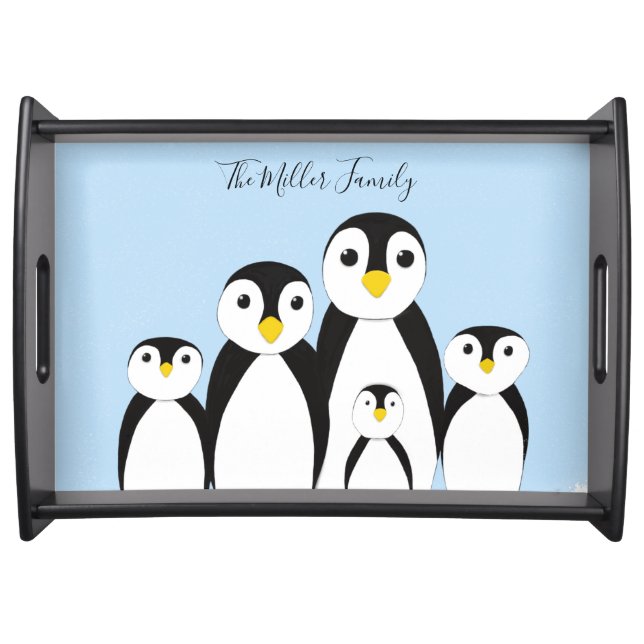 Cute Penguin Family Serving Tray (Front)