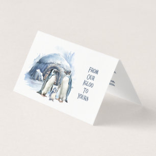 Cute Penguin Family Warm Hearts Christmas Card