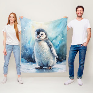 Cute Penguin Fleece Blanket