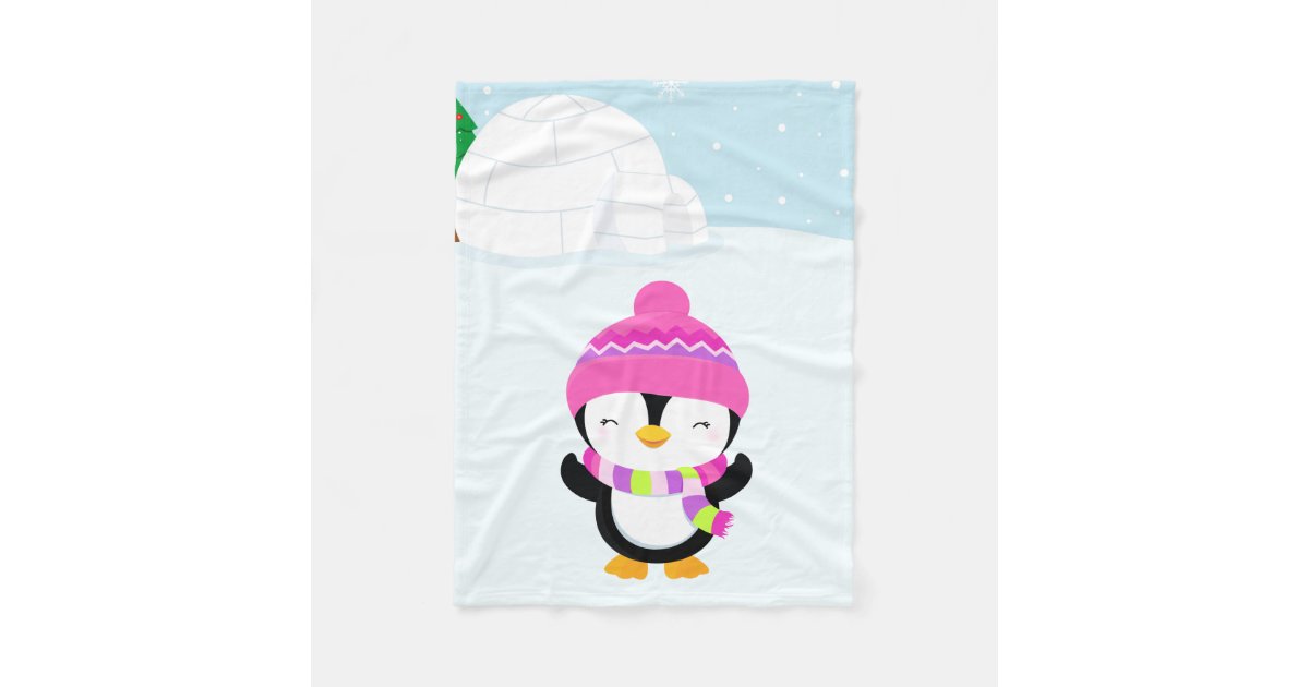 Cute penguin fleece blanket Zazzle