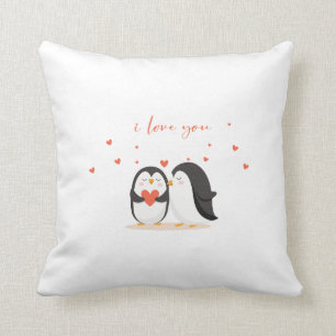 Cute Penguin  - For Anniversary I Love You Throw Pillow