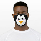 Cute penguin, fun adult cloth face mask (Worn)