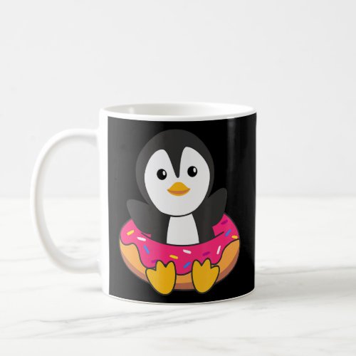 Cute Penguin Funny Animals In Donut Sweet Pastry P Coffee Mug