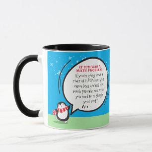 Cute Penguin Funny New Year Math Problem Quote Mug