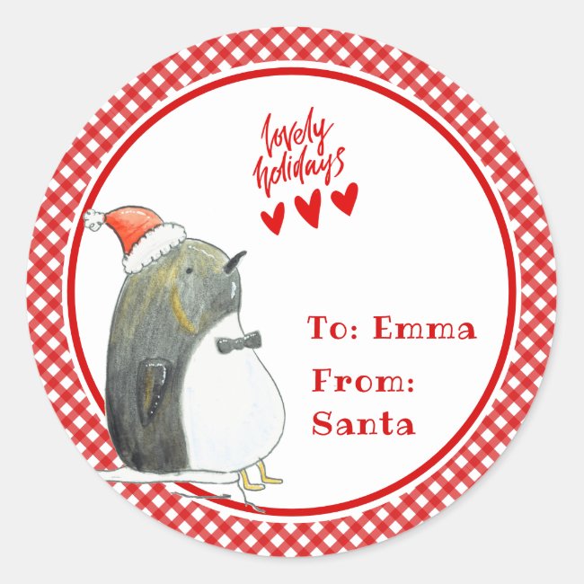 Cute Penguin - Gift from Santa - Custom
