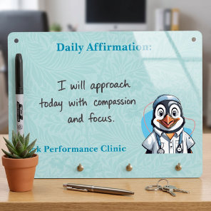 Cute Penguin Gifts for Physical Therapists Doctors Dry Erase Board With Keychain Holder