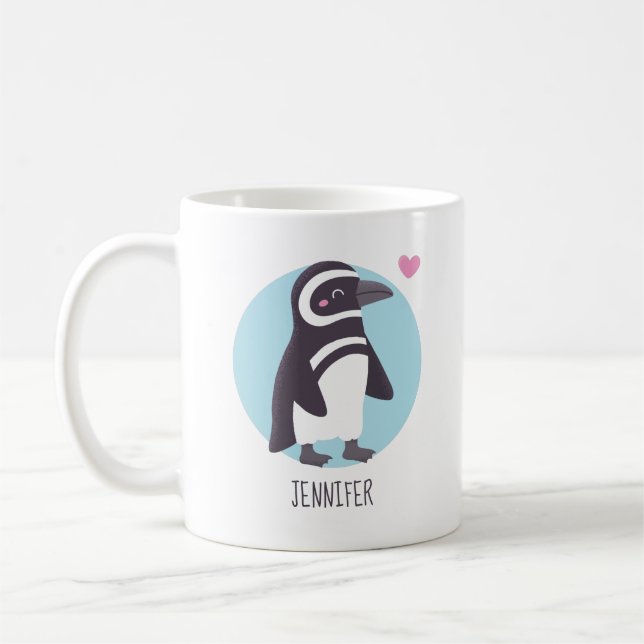 Cute Penguin Girlfriend Matching Personalized Coffee Mug (Left)