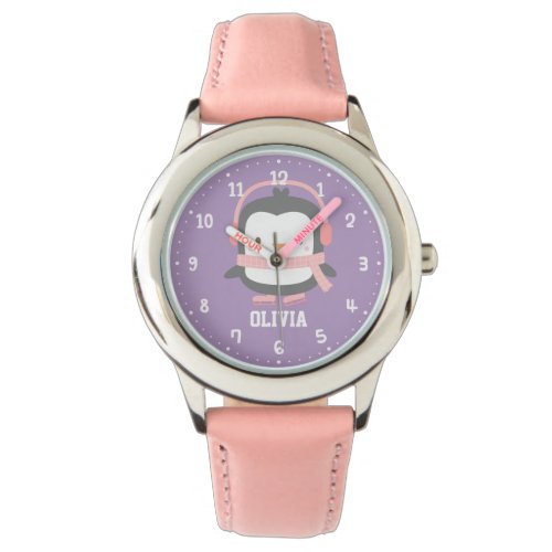 Cute Penguin Girls Personalized Watches