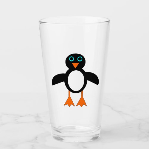 Cute penguin glass