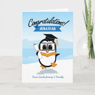 Cute Penguin Graduation Card