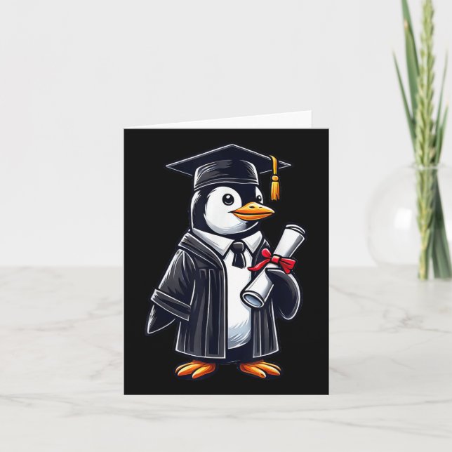 Cute Penguin Graduation  Card (Front)