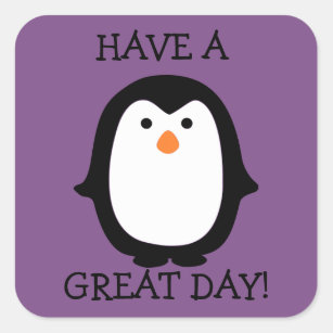 Cute Penguin Great Day Sticker