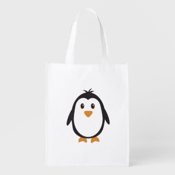 Cute Penguin Grocery Bag by i_love_cotton at Zazzle