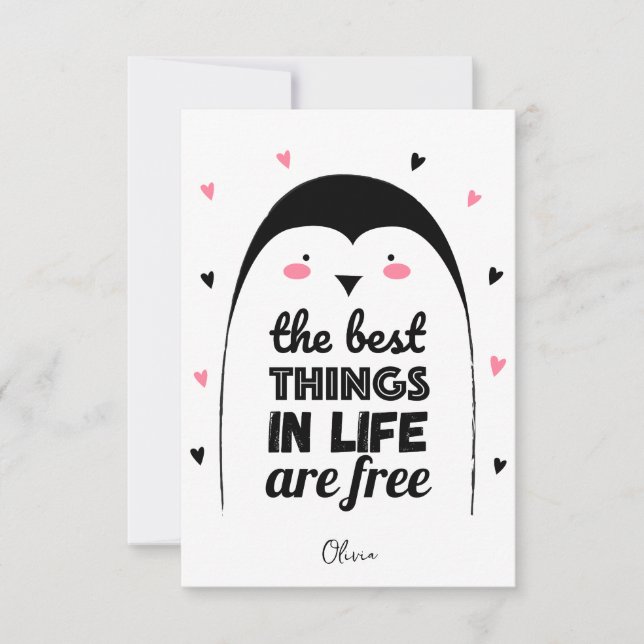 Cute Penguin | Happy Valentine's Day Holiday Card (Front)