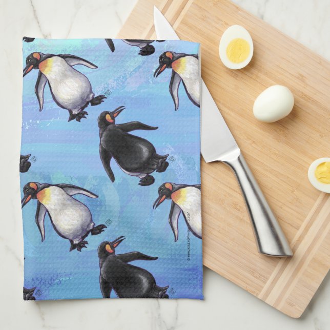 Cute Penguin Heads and Tails Patterns Towel (Quarter Fold)