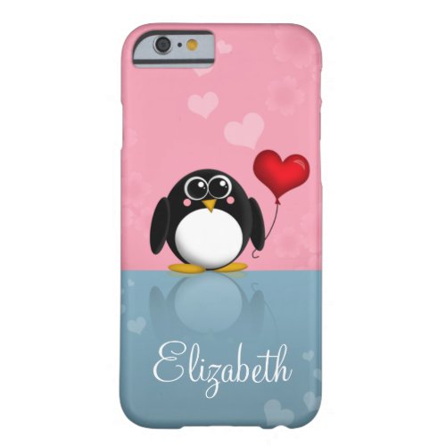 Cute Penguin Heart Balloon iPhone 6 case