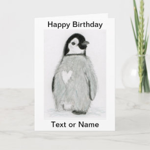 CUTE PENGUIN HEART BIRTHDAY CARD DAUGHTER ETC.