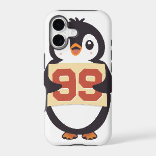 Cute Penguin Holding a Sign iPhone 17 Case