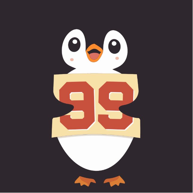 Cute Penguin Holding a Sign Cutout (Front)