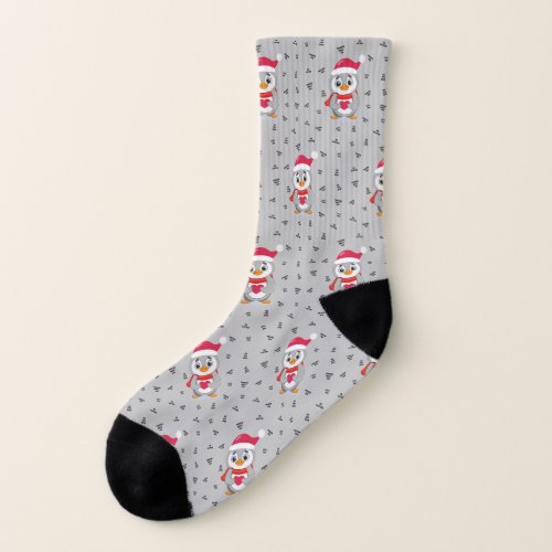 Cute Penguin Holding Heart Socks